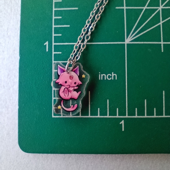 2/$10 Pokemon Espeon Kawaii Handmade Stainless Steel Acrylic Charm Necklace - Picture 4 of 5